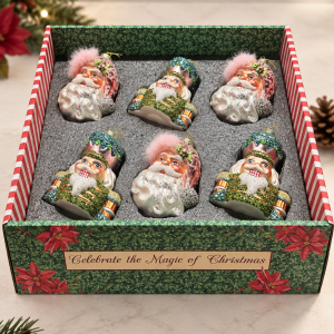 SANTA&NUCTRACKER ORN 4'' Box of 6