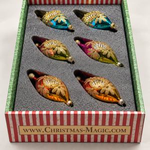 GLITTER FNL DROP ORN 7'' Box of 6
