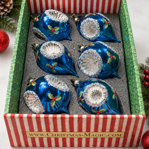 HLYSLV SPARKLE ORN 6-7'' Box of 6