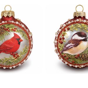 PEARL BERRY CARDINAL/BIRD ASSORTED ORN