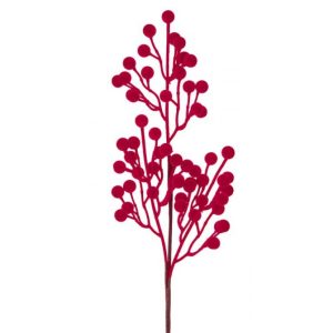 27" FLOCKED BERRY SPRAY