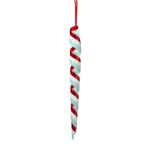 18" PLSTC SPIRAL RIBBON CANDY ORNAMENT