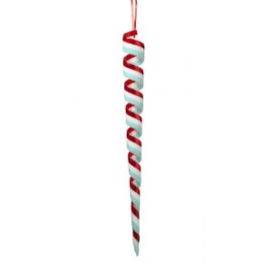 12" PLSTC SPIRAL RIBBON CANDY ORNAMENT