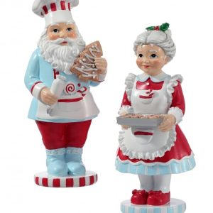 8.5–9 inch Resin Baking Santa and Mrs. Claus