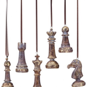 Resin 5" Chess Piece Orn Set of 6