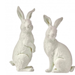 11" RESIN WINTER BUNNY 2/AST