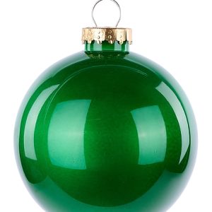 120MMDia Lacquer/Glass Look Emerald Green Ornament