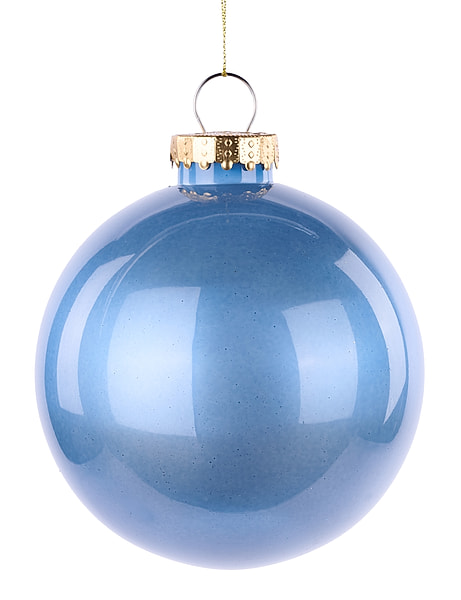 120MM Dia Lacquer/Glass Look Smoke Blue Ornament
