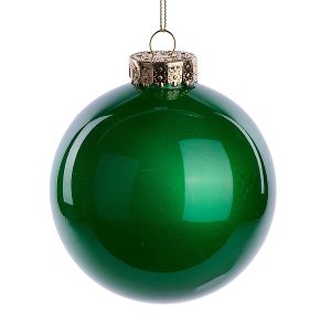 150MM Dia Lacquer/Glass Look Emerald Green Ornament