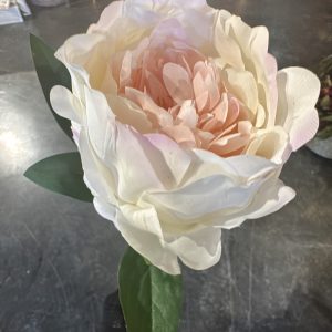 23" Real Touch Light Pink Peony Stem
