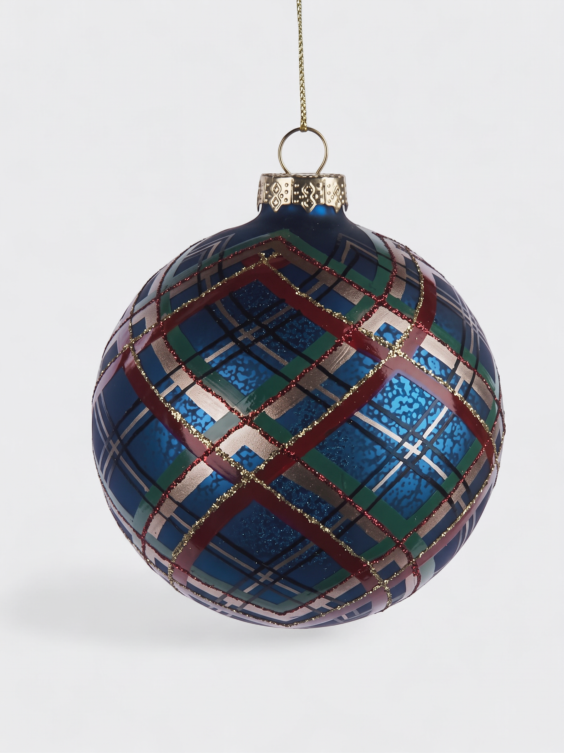 2 ASST 100MM GLASS BALL ORNAMENTS - Image 2