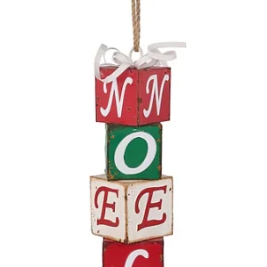 16.5"H METAL NOEL BLOCK TABLE PIECE