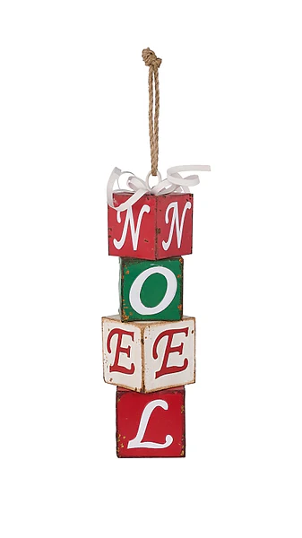 16.5"H METAL NOEL BLOCK TABLE PIECE