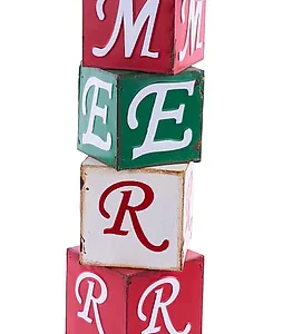 21"H METAL MERRY BLOCK TABLE PIECE