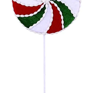 22.5" VELVET PEPPERMINT LOLLIPOP STEM