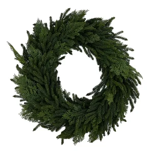 32"DIA CHUBBY WILLOW PINE/CEDAR WREATH