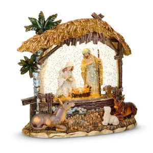 8.5" Nativity Lighted Water Lantern