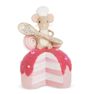 9" Pink Cake Baking Mouse Ornament