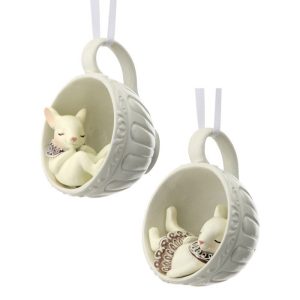 4" RESIN MOUSE IN TEACUP ORNAMENT 2AST