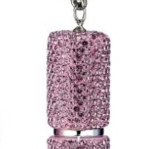 3–4.5 inch Pink Glass Rhinestone Purfume and Compact Ornament