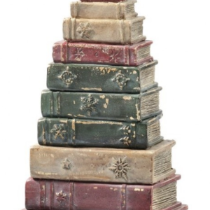12.5" Resin Stacked Vintage Books