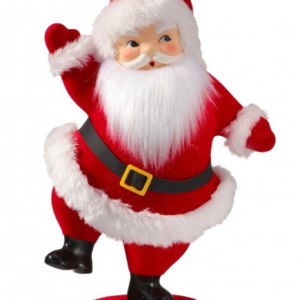 9.5 inch PVC Old Fashioned Flocked Santa